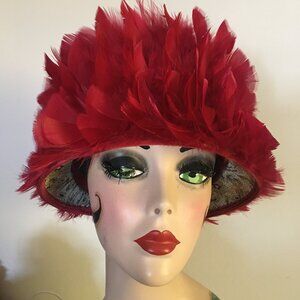 COPY - Ladies Vintage Feathered Bucket Hat